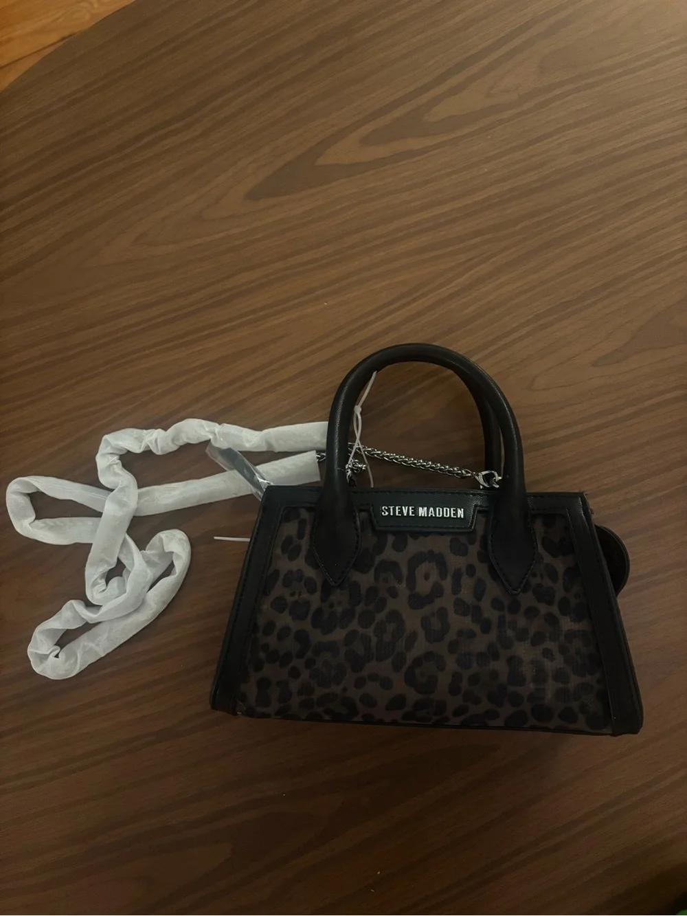 NWT - Steve Madden - mesh leopard bag